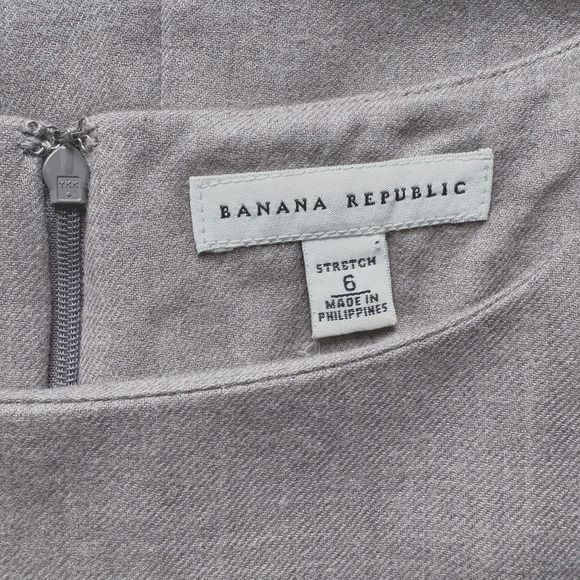 BANANA REPUBLIC Short Sleeve Wool Sheath Dress | Size 6 Neutral Beige Minimalist - Picture 3 of 15